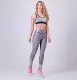 Xparel Stylish Seamless Tummy Control 2-Piece Bra & Leggings (Silver)