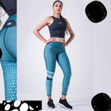 Xparel Stylish Seamless Tummy Control Leggings (Blue Sea)