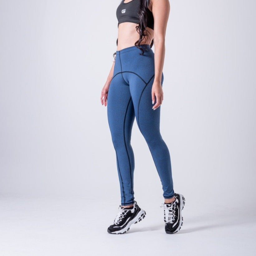 Xparel Stylish Seamless Workout Body Shaper Leggings (Blue Inmortal)