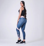 Xparel Stylish Seamless Tummy Control Leggings (Prussian Blue)