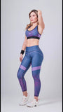 Xparel Stylish Seamless Tummy Control 2-Piece Bra & Leggings (Purple)