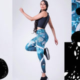 Xparel Stylish Seamless Tummy Control Leggings (Sky Blue)