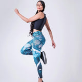 Xparel Stylish Seamless Tummy Control Leggings (Sky Blue)